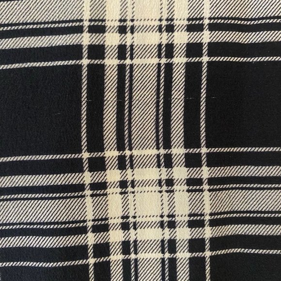 The Kooples xs black-and-cream plaid 100% silk shirt - Picture 3 of 14